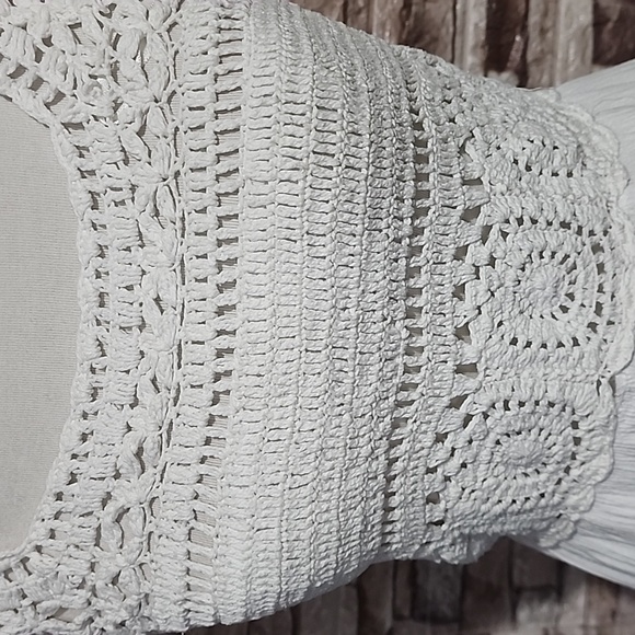 Jessica Simpson Brand New Women's White Crochet Bodice Summer Dress - Picture 3 of 12